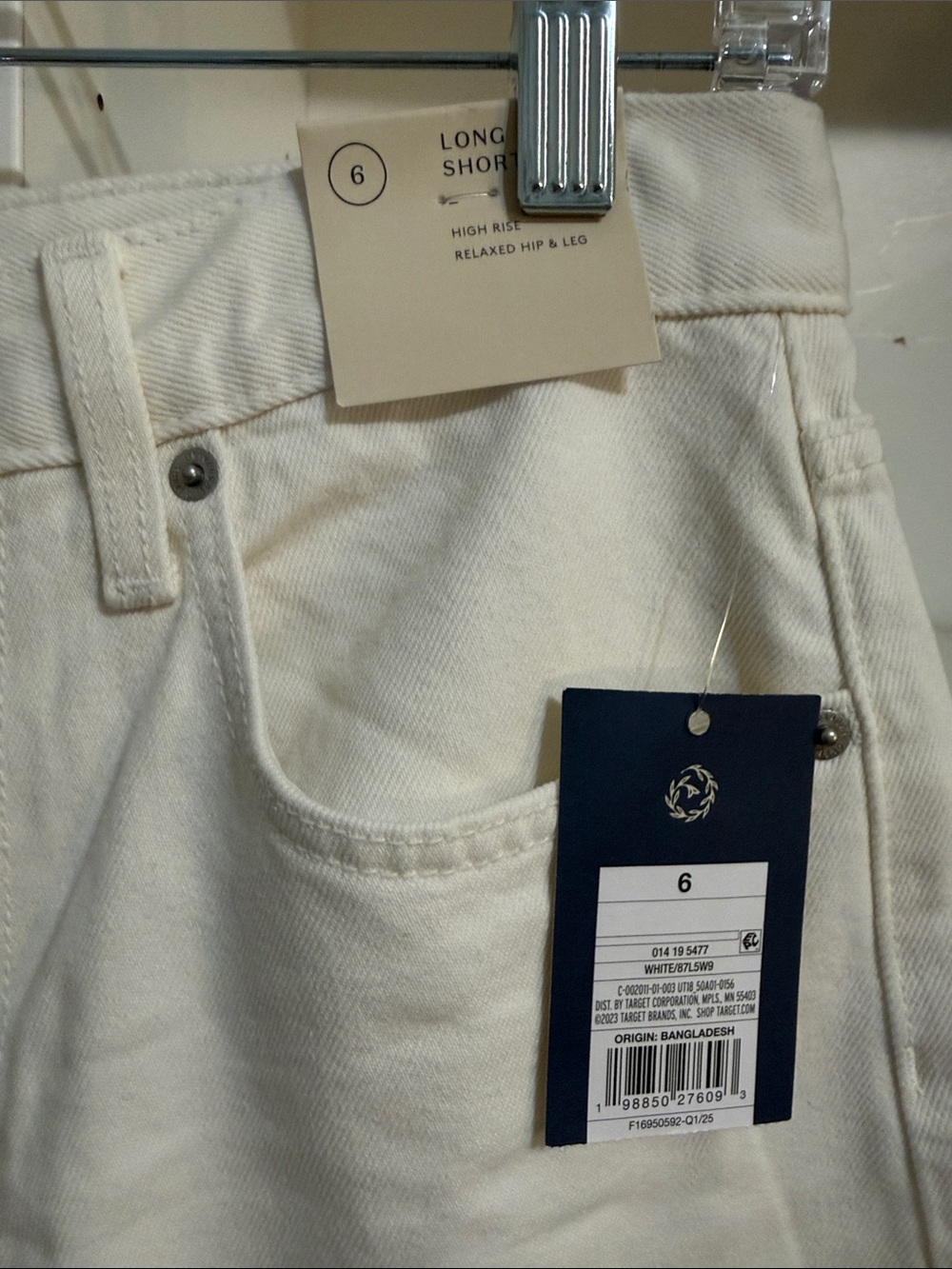 UNIVERSAL THREAD LONG WHITE RELAXED SHORT 6 - Picture 3 of 4